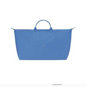 LONGCHAMP Cornflower Le Pliage Travel Bag In Recycled Canvas With Leather Handle